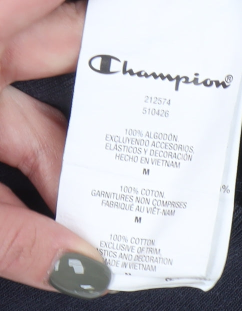 Champion Unisex Black Hoodie - Medium, Pullover, Cotton