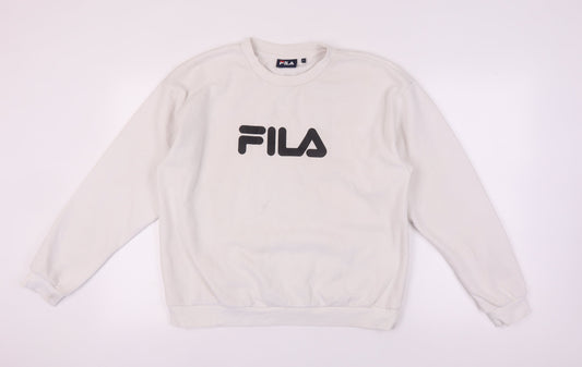 Fila Unisex Adults White Pullover Sweatshirt L