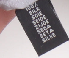 Brand and care label for Van Gils Men's Grey Striped Silk Tie