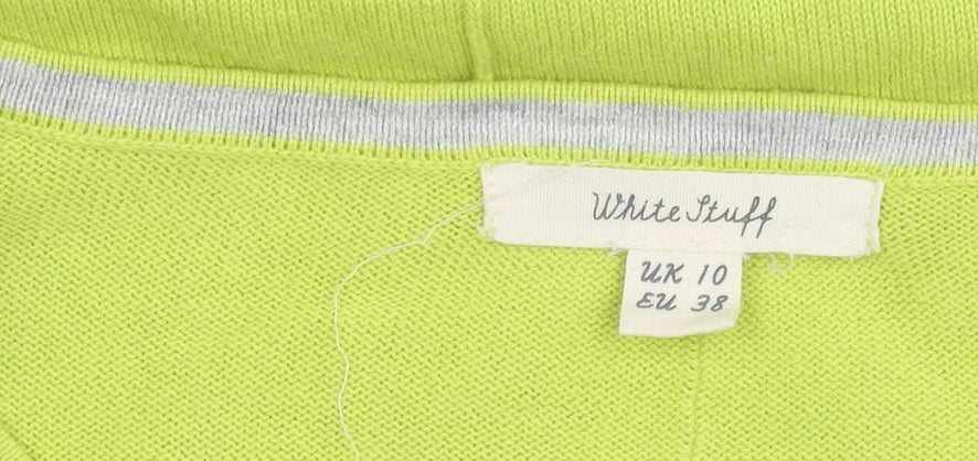 White Stuff Women's Green Cotton Pullover Jumper, Size 10