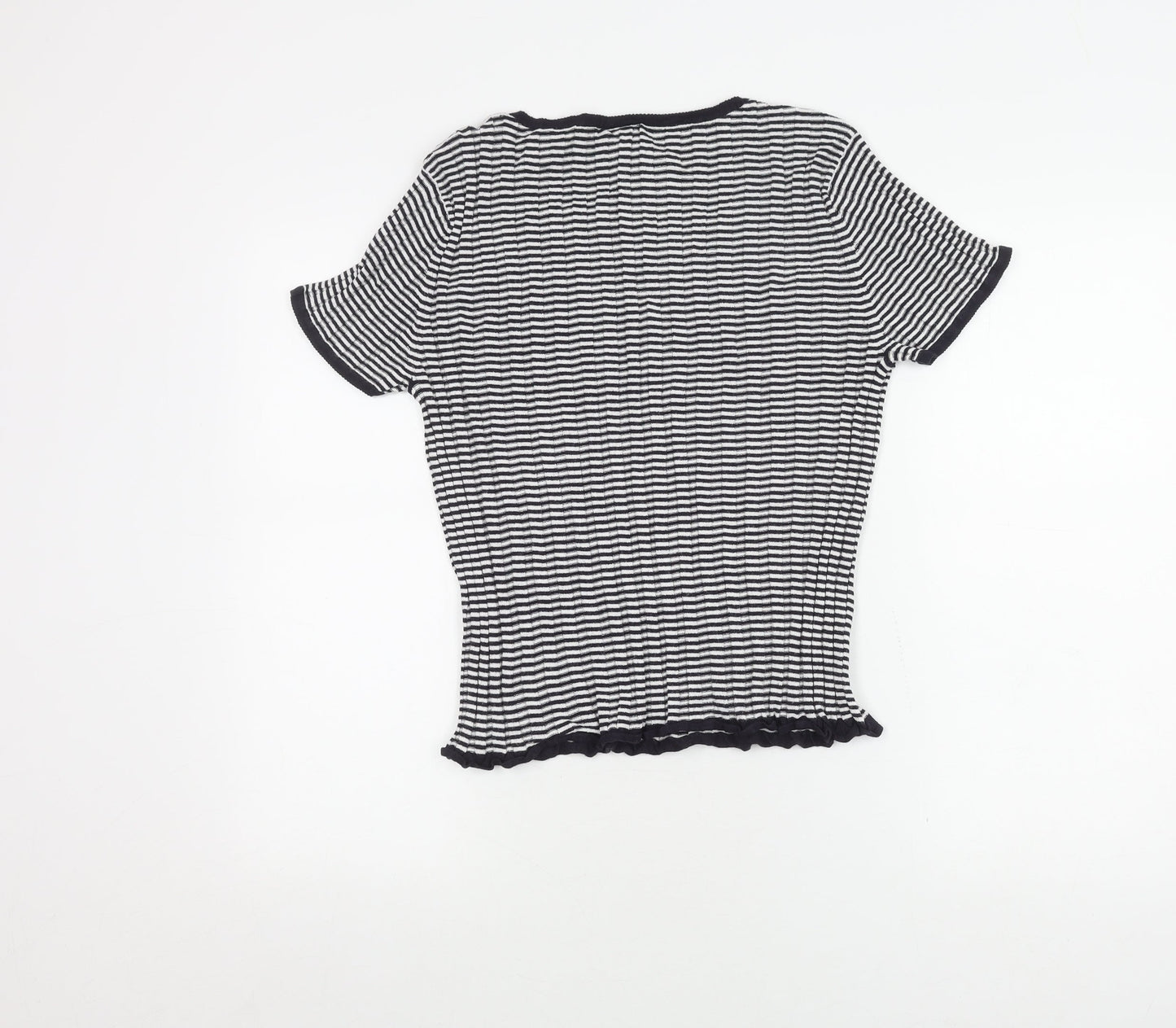 Alexon Women's Black Striped T-Shirt Size 16