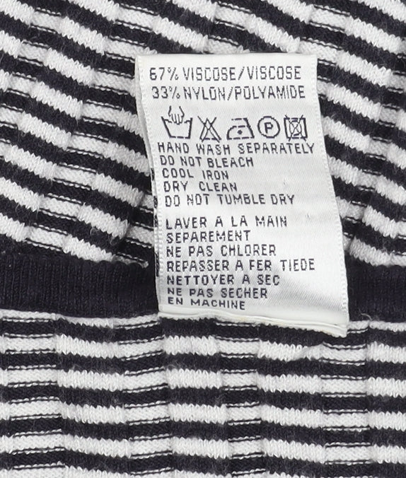 Alexon Women's Black Striped T-Shirt Size 16