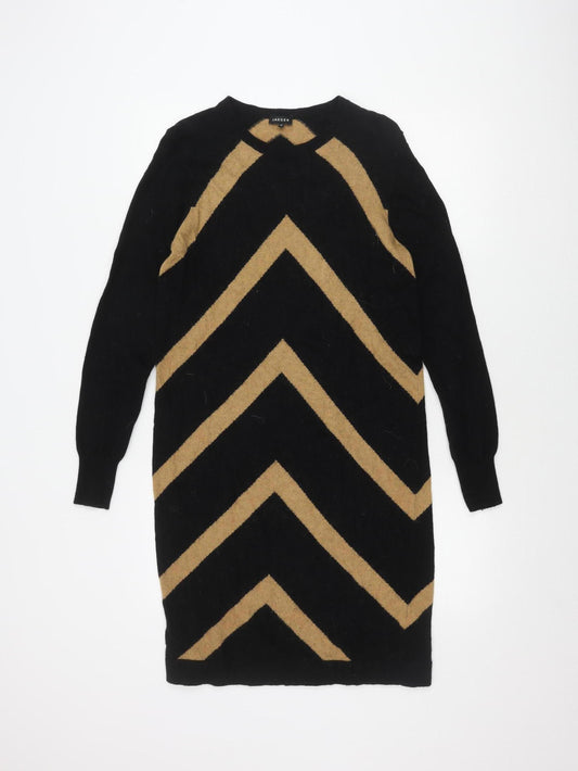 Jaeger Women's Black M Chevron Knit Dress