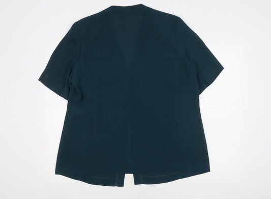 Eastex Women's Green Blouse Size 18 V-Neck Short Sleeve