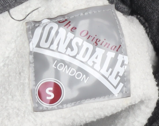 Lonsdale Men's Grey S Pullover Hoodie, Hooded, Gym Wear