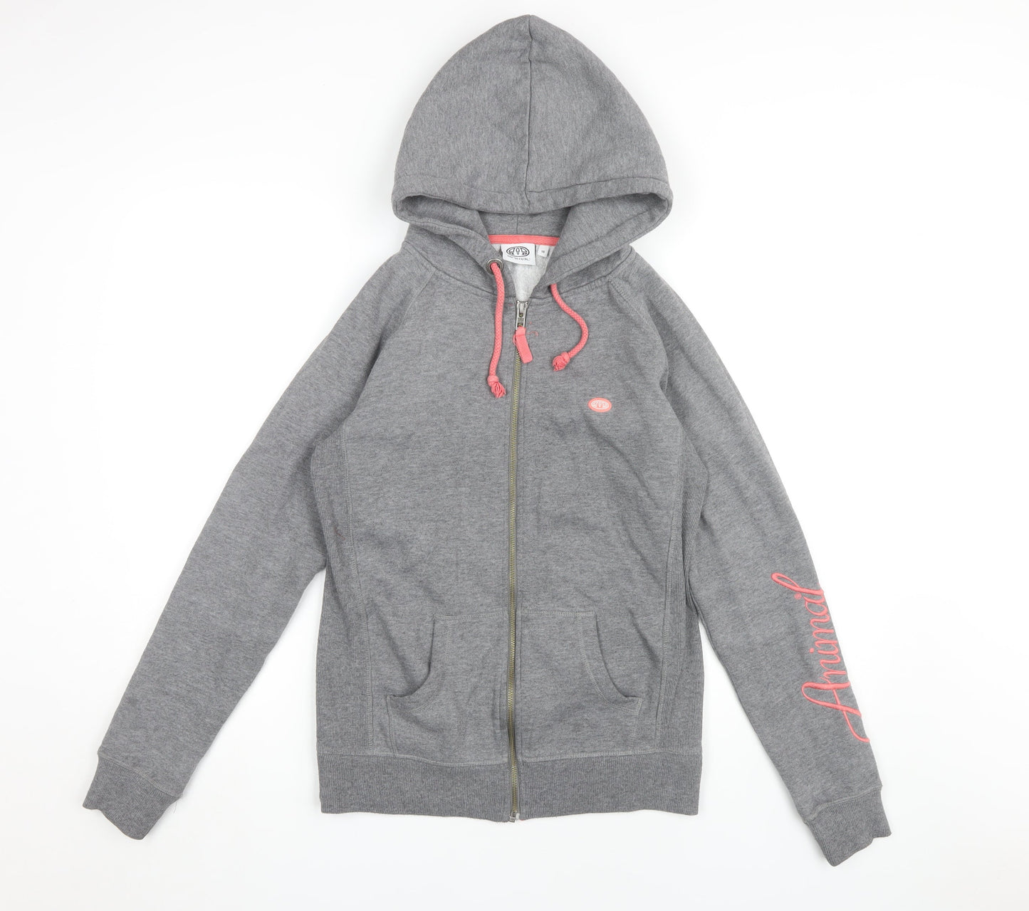 Animal Grey Full Zip Hoodie Women Size 10 Casual