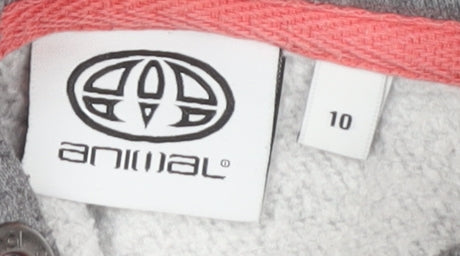 Animal Grey Full Zip Hoodie Women Size 10 Casual