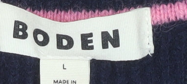 Boden Women's Blue Striped Pullover Jumper L