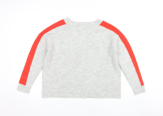 ASOS Women's Grey V-Neck Pullover Jumper Size 10