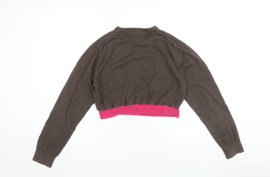 Tommy Hilfiger Women's Brown V-Neck Pullover Jumper L