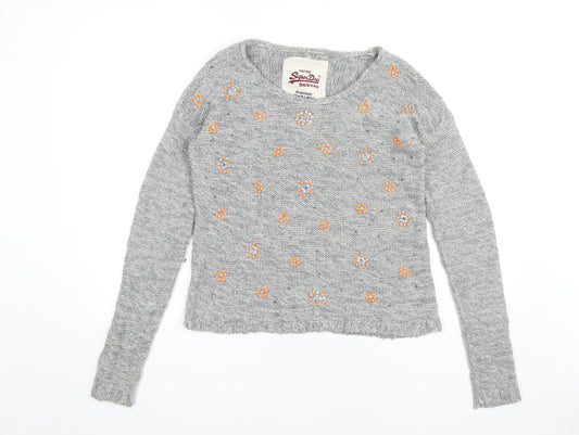 Womens UK M Regular Superdry Grey Pullover