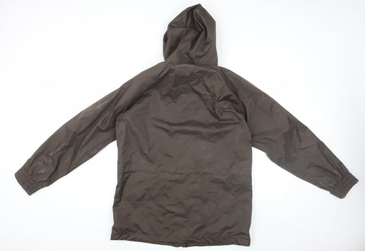 Trespass Men's Brown Waterproof Hooded Rain Jacket L