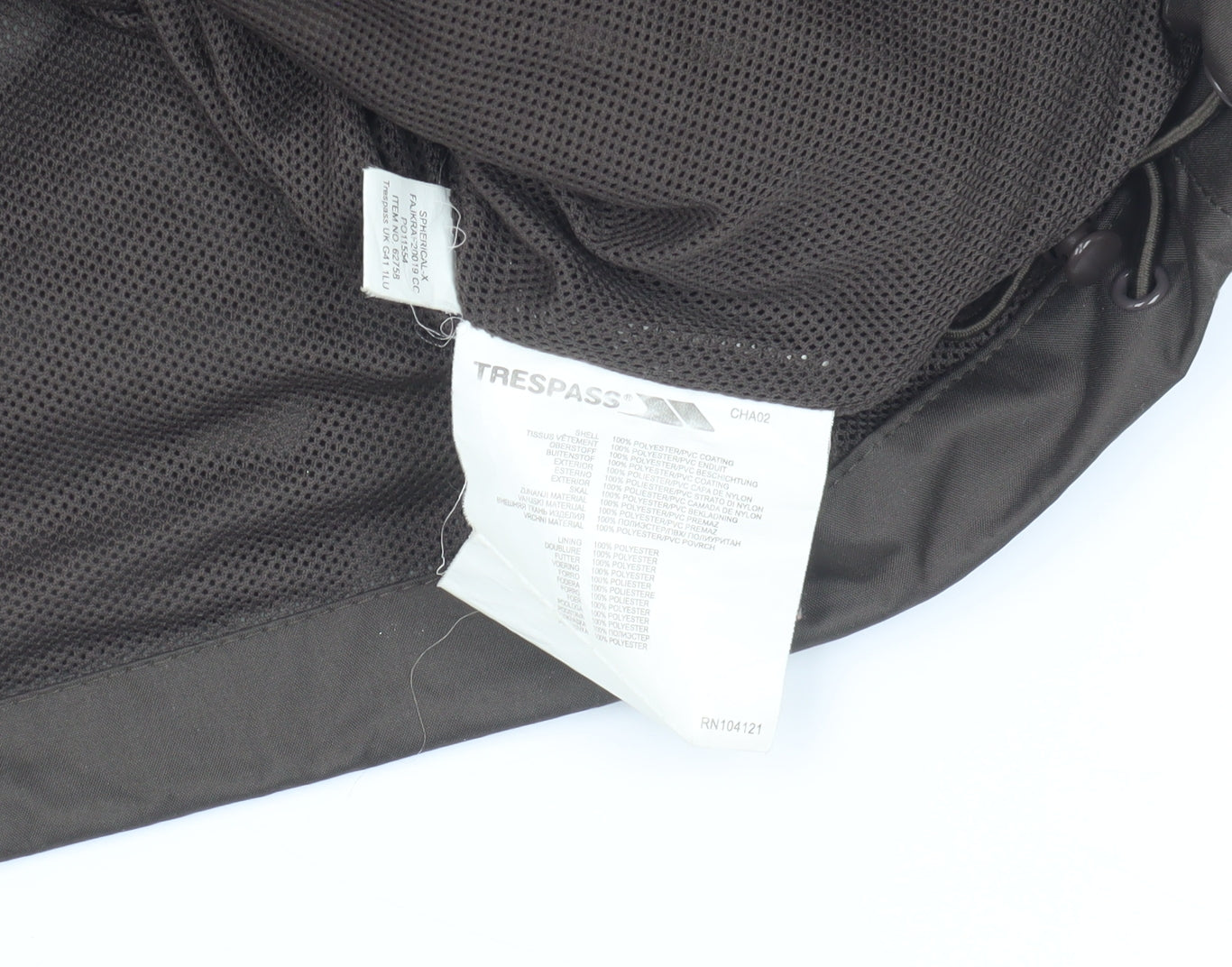 Trespass Men's Brown Waterproof Hooded Rain Jacket L