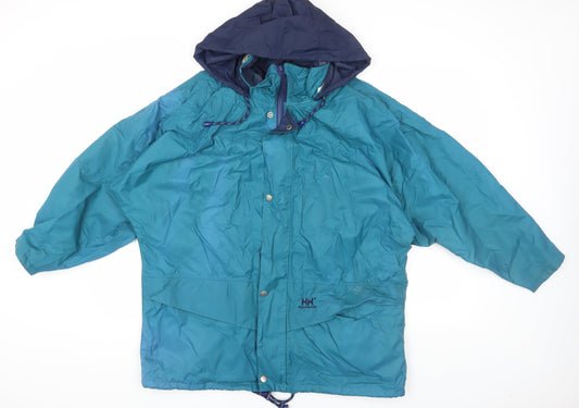 Helly Hansen Men's Blue Rain Coat - M, Hooded, Waterproof