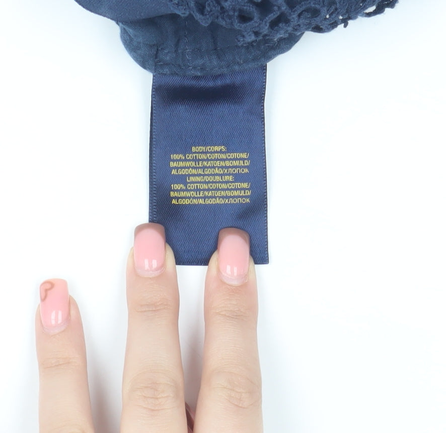 Ralph Lauren Women Blue Mini Crochet Lace Skirt Size 14