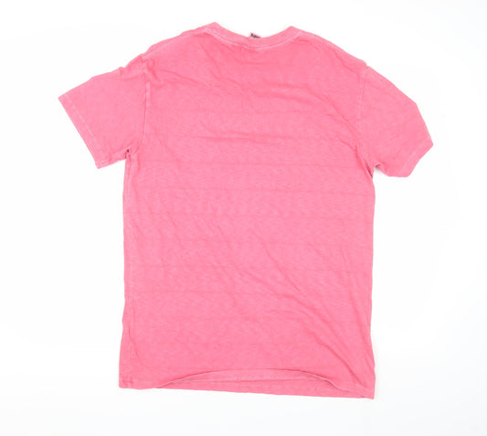 Superdry Unisex Pink T-Shirt M Cotton Crew Neck Casual