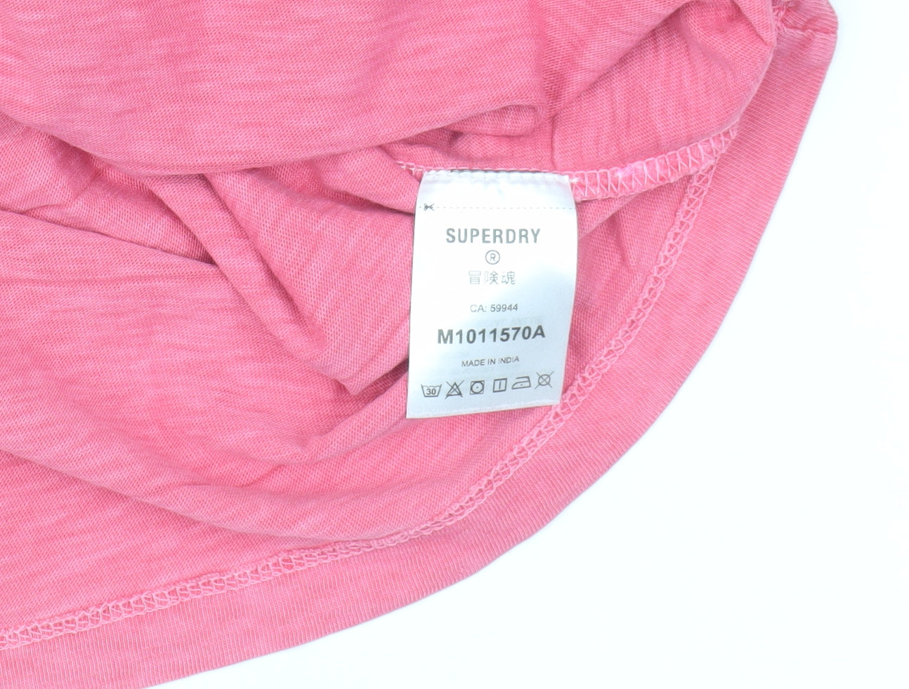 Superdry Unisex Pink T-Shirt M Cotton Crew Neck Casual