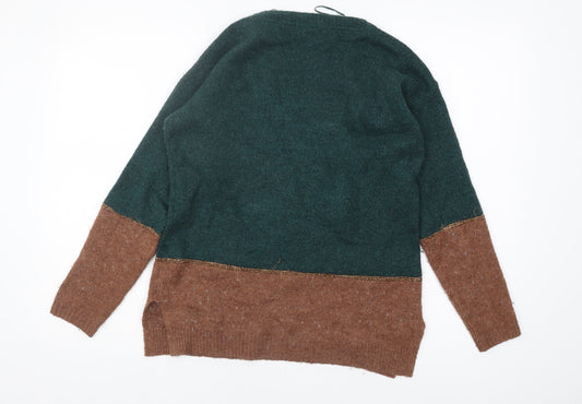Fat Face Women's Green Brown Pullover Jumper Size 8
