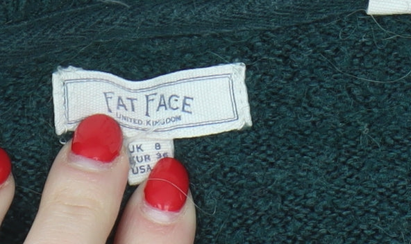 Fat Face Women's Green Brown Pullover Jumper Size 8