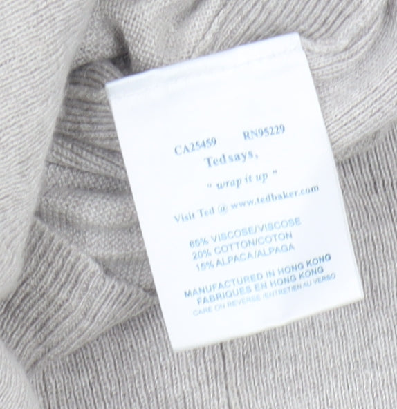 Ted Baker Women's Grey V-Neck Knit Top Size 10