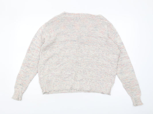 White Stuff Multicoloured V-Neck Pullover Jumper UK 14