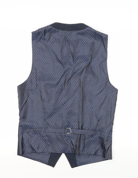 Skopes Men's Blue 36R Waistcoat Polka Dot Formal