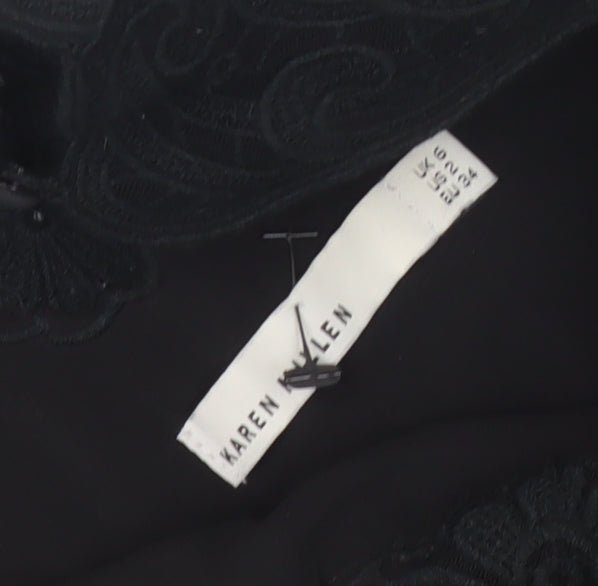 Karen Millen Women's Black Knee Length Shift Dress