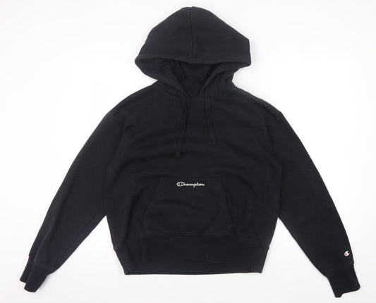 Champion Men's Black Pullover Hoodie Medium Logo