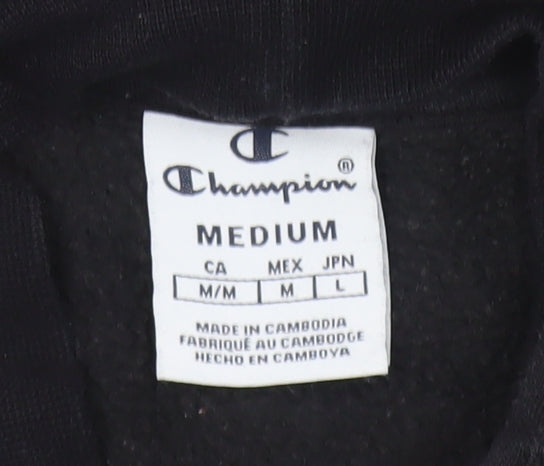 Champion Men's Black Pullover Hoodie Medium Logo