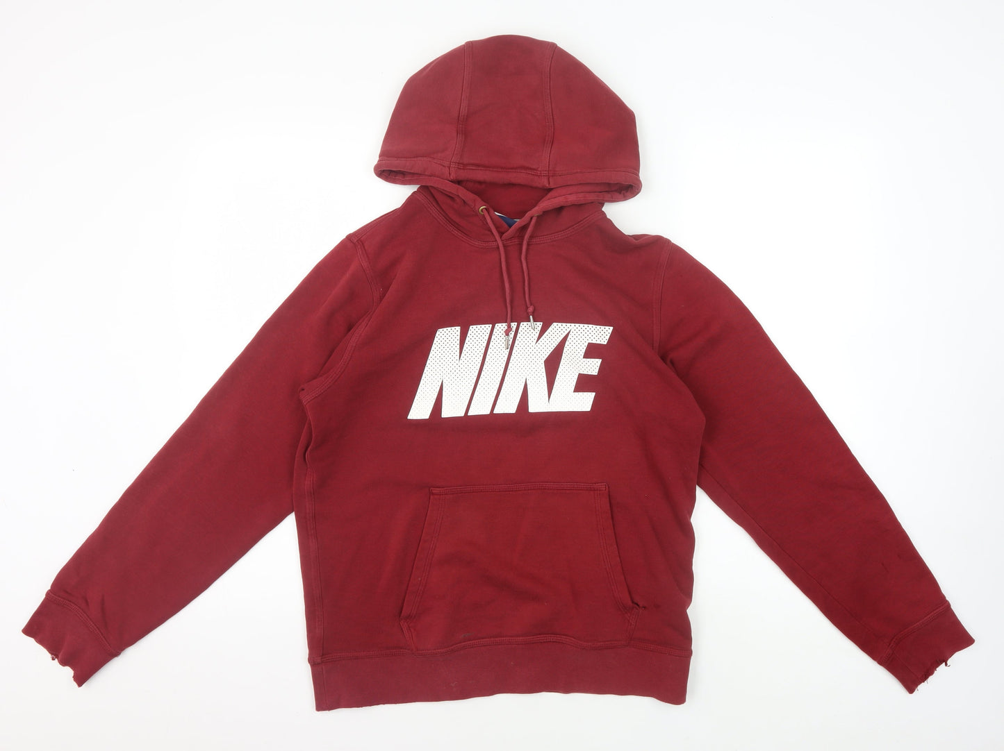 Nike Men's Red Pullover Hoodie S - Logo Graphic Fleece