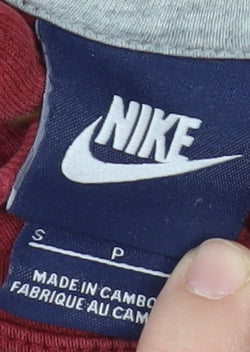 Nike Men's Red Pullover Hoodie S - Logo Graphic Fleece