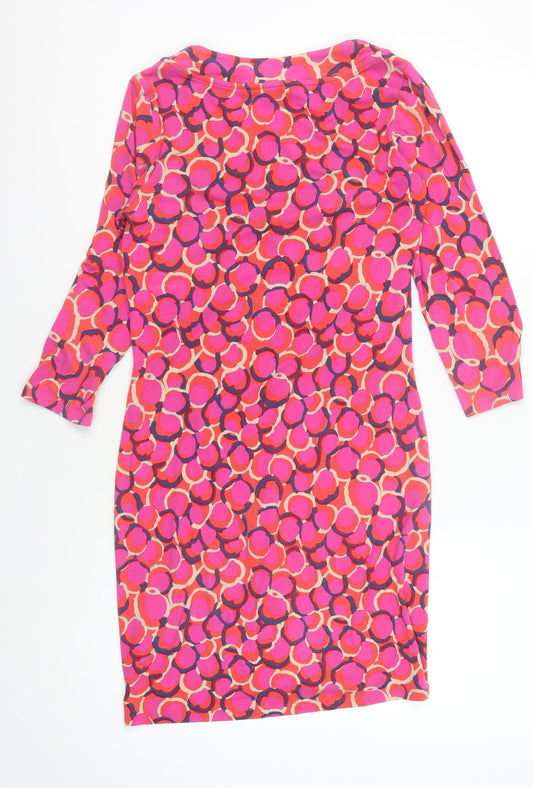 Boden Women's Multicoloured Dress, Size 4, Geometric Pattern