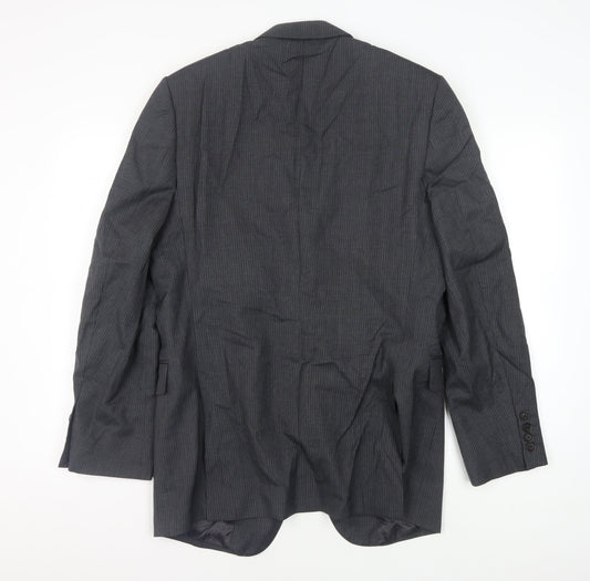 Jaeger Men's Grey Striped Blazer, 40 Regular Fit