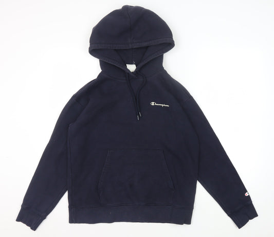 Champion Men's Black Pullover Hoodie, M, Logo Accent