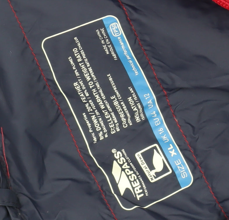 Trespass Women's Red XL Puffer Jacket with Hood