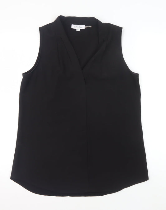 Calvin Klein Women’s Black Sleeveless V-Neck Blouse