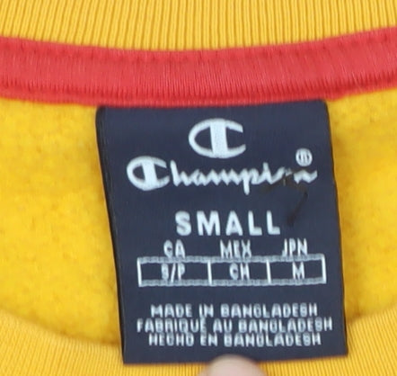 Champion Men's Yellow Logo Pullover Sweatshirt S