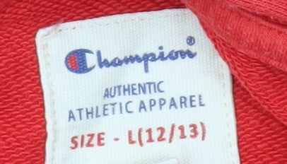 Champion Teens Red Pullover Hoodie - Logo, L