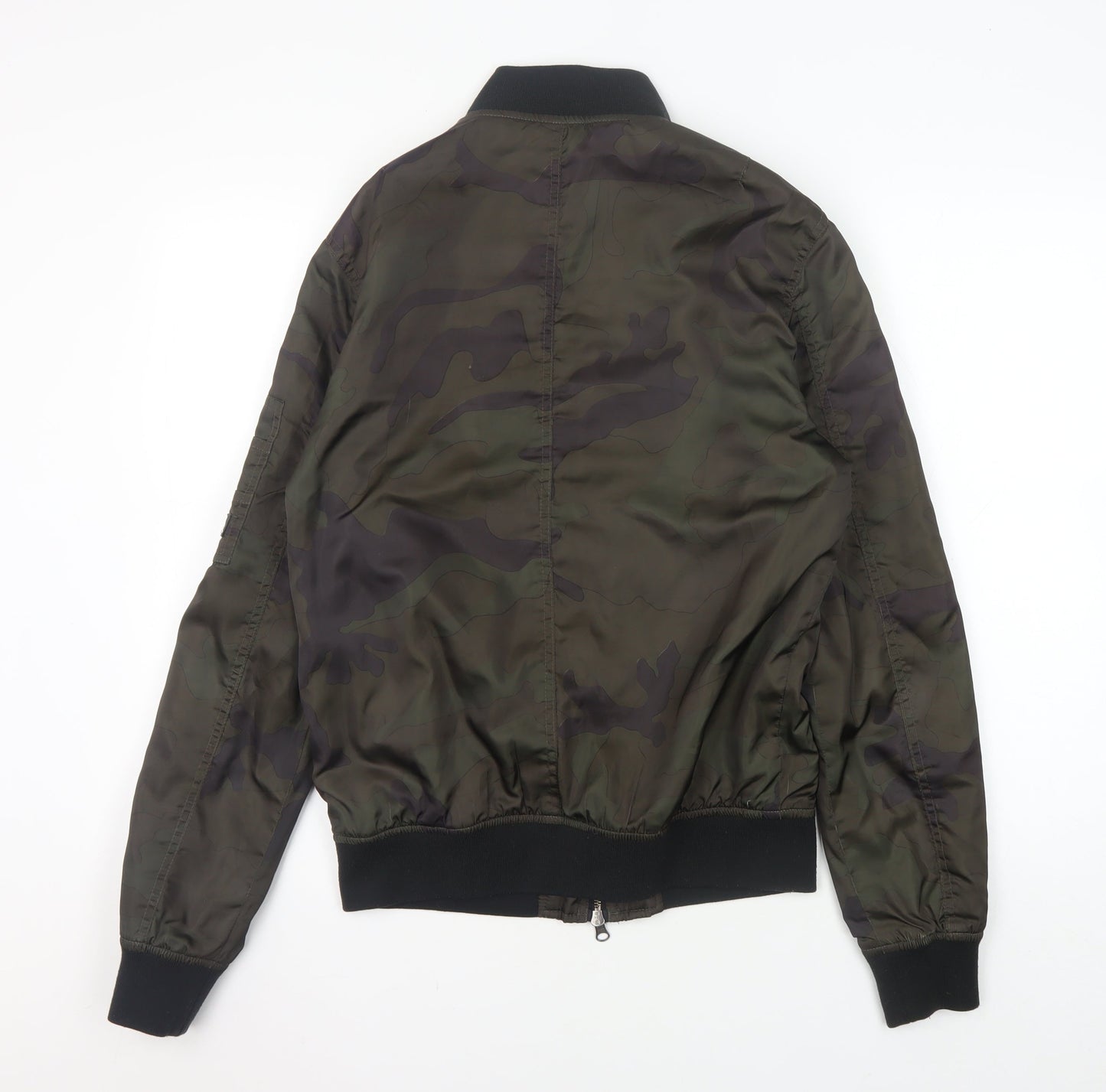 Firetrap Men's Green Camo Bomber Jacket S Regular Fit