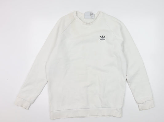 Adidas Men's White Pullover Sweatshirt S
