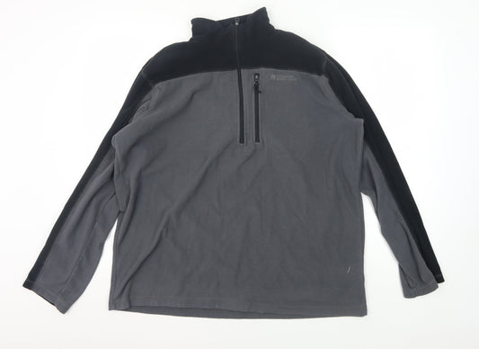 Mountain Warehouse Men's L Grey Black 1/4 Zip Sweatshirt