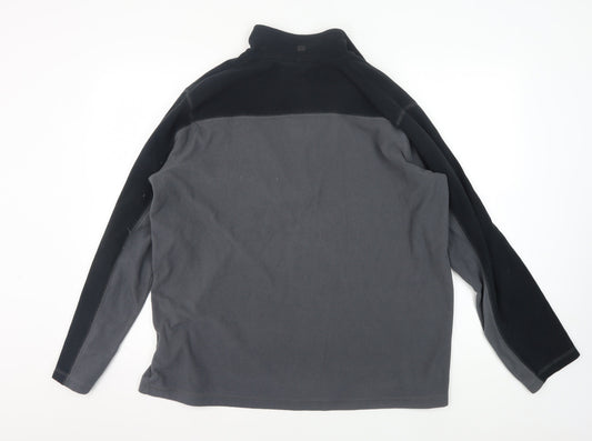 Mountain Warehouse Men's L Grey Black 1/4 Zip Sweatshirt