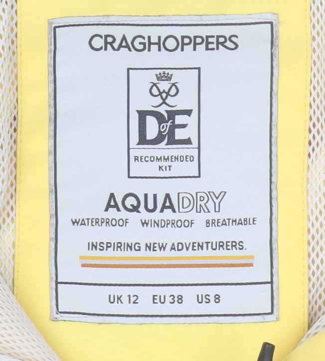Craghoppers Women's Yellow Waterproof Jacket Size 12