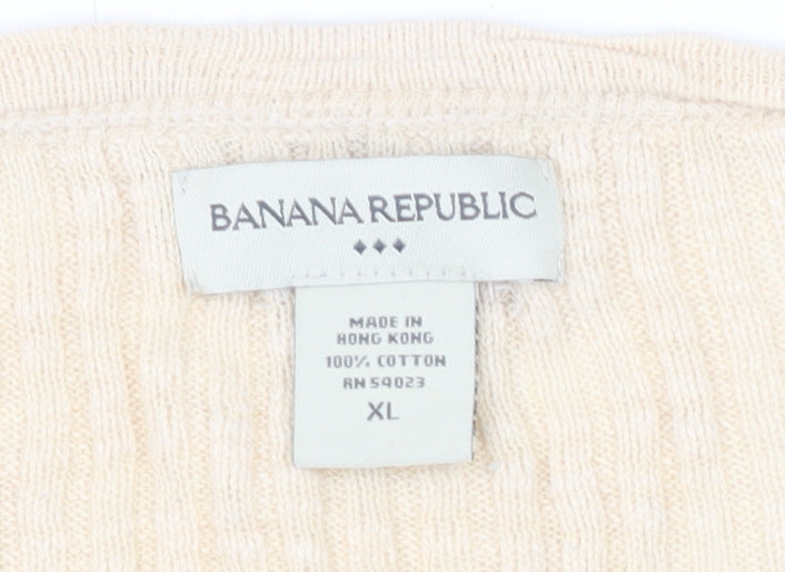 Banana Republic Women's Beige XL Button-Up Top