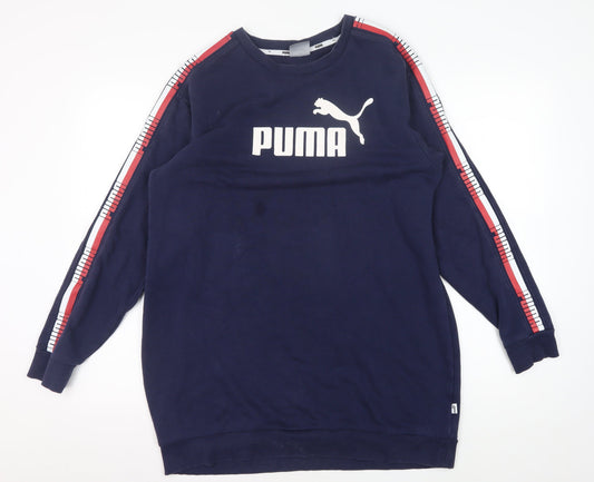 Puma Women's Blue Logo Sweatshirt Size 8