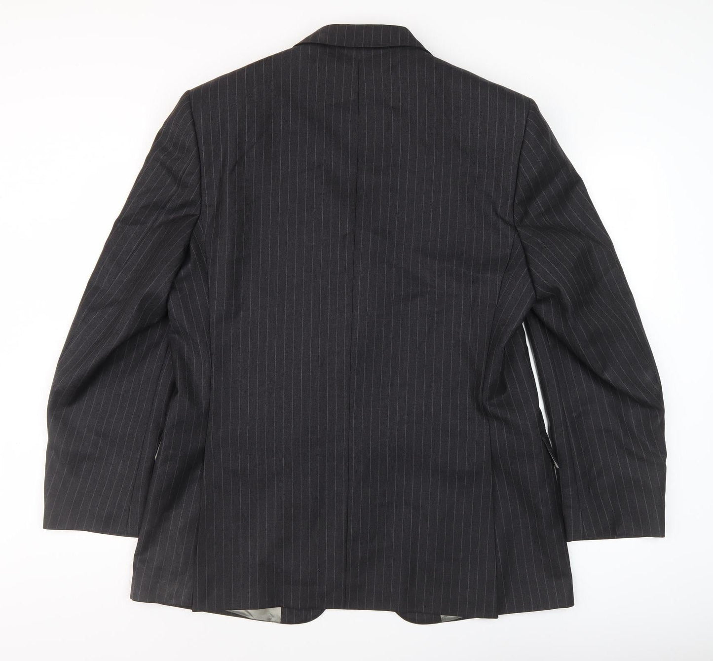 Aquascutum Men's Black Striped Blazer - Size 44R Formal