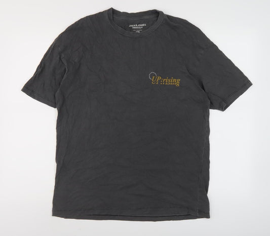 Jack & Jones Men's Graphic Black T-Shirt, Size S