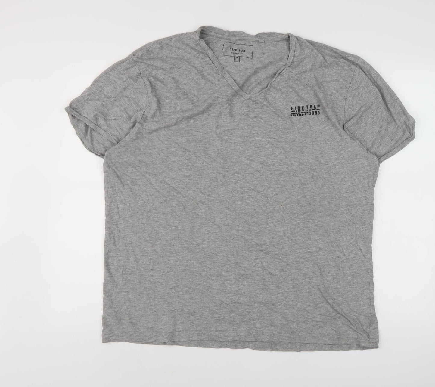 Firetrap Men's Grey V-Neck T-Shirt 3XL