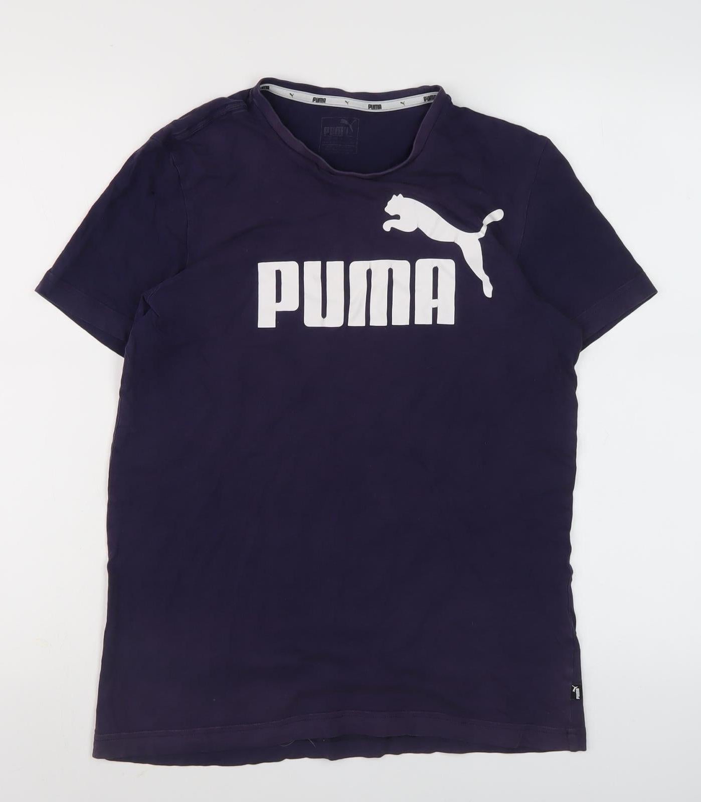 Puma Men's Blue Crew Neck T-Shirt Size S