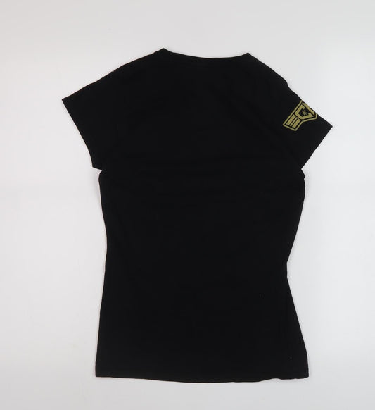 Unisex Adultss UK Size S Marvel Black 100% Cotton T-Shirt
